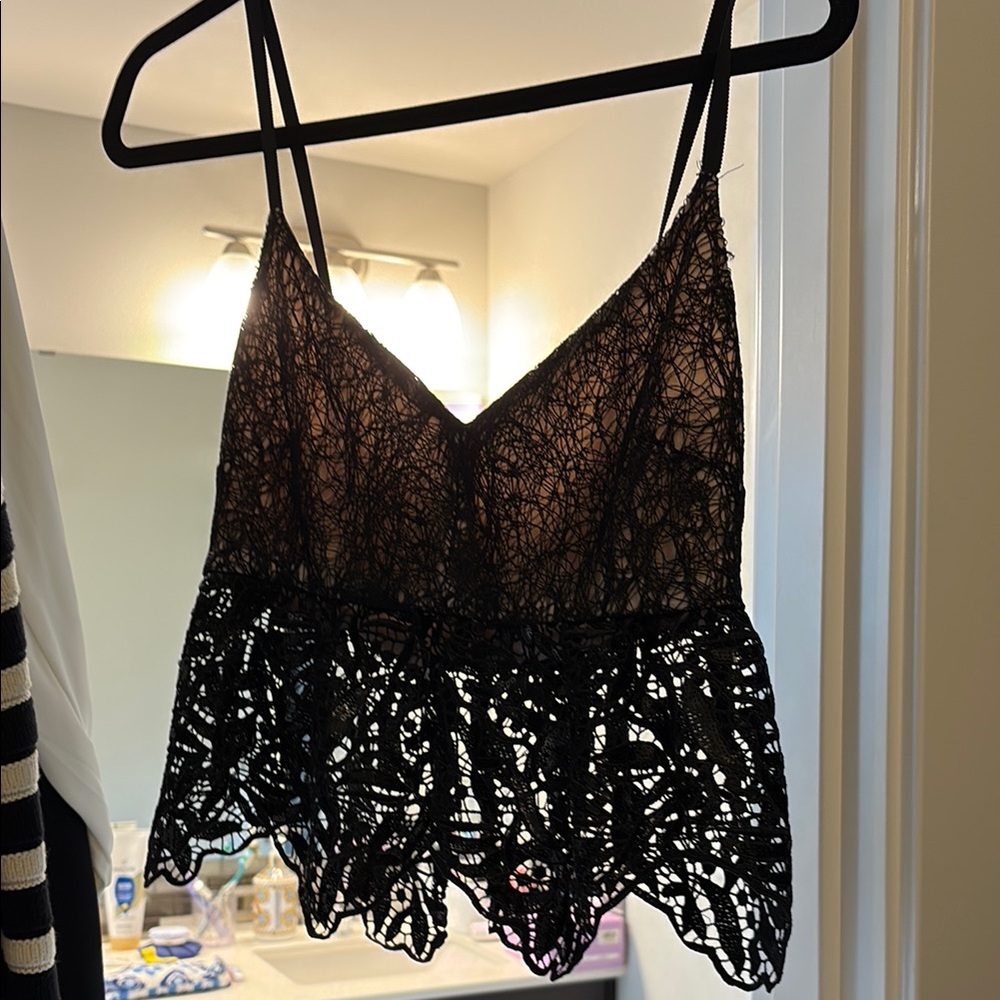 Black Lace Camisole Top
